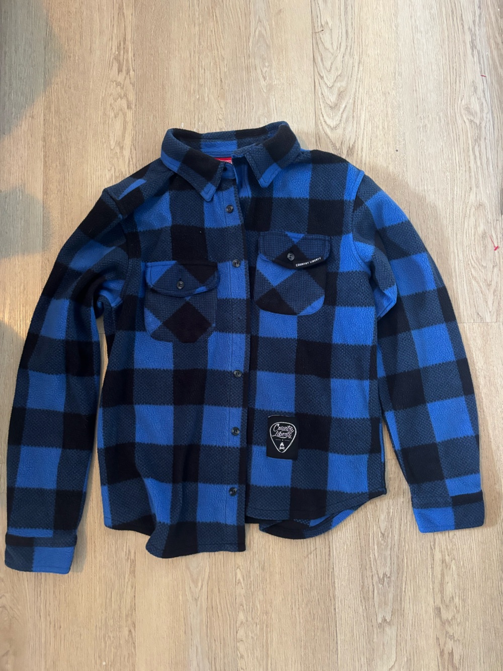 Souvenirs NORTHERN! Blue & Black Plaid Fleece Hat COUNTRY LIBERTY
